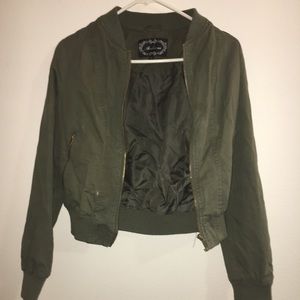 Olive green bomber jacket